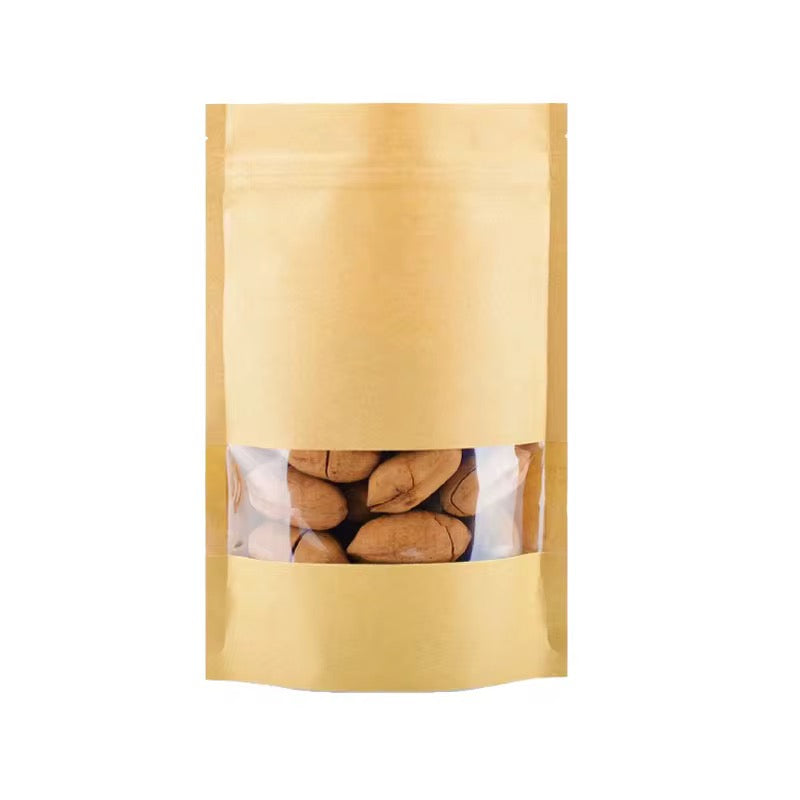 Vertex Ziplock Pouch – Kraft Window (50pcs)